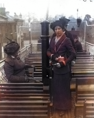 A Glasgow Tram Clippie Rolling A Ticket 1916
