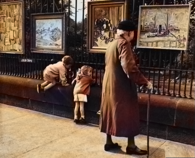 Botanic Gardens Queen Margaret Drive Glasgow Paintings On Display Early 1960s
