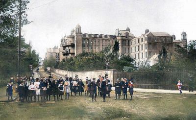 Children Gathered, Waiting For Their Photograph To Be Taken At Battlefield Road, Glasgow  1890's
