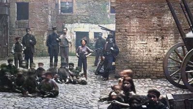 Colourised Photo Close Number 46 Saltmarket Glasgow Circa 1868
