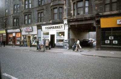 Fish market at the Saltmarket, in Glasgow.
