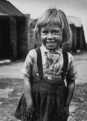 Wee Glasgow girl having fun 1960s 
