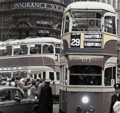 Last Day Of The Trams Glasgow City Centre Tram On Hope Street Heading Towards Maryhill Glasgow September 1962
