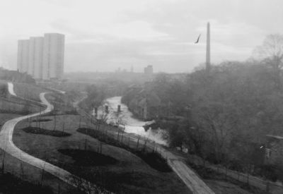 Looking Southwards from the Aqueduct towards the Kelvindale Paper Mill Glasgow 1975
