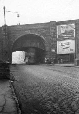 Maryhill Road Glasgow at the Aquduct March 1953
