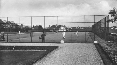 Maryhill park tennis courts Glasgow circa 1960
