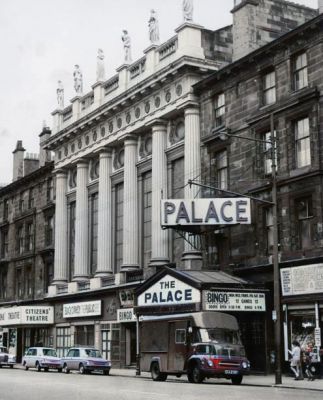 Palace Bingo Hall Gorbals Street with The Citizens Theatre next Door, Glasgow 1968
