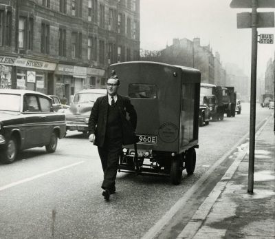 Postal Wagon on Maryhill Road Just past Eastpark Home Glasgow 1960s
