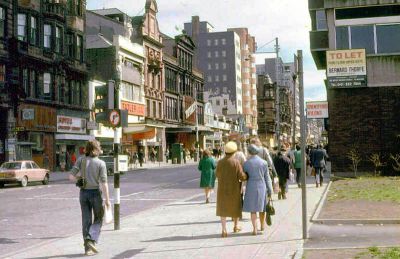 Sauchiehall Street Glasgow  at the Charing Cross End 1970s
