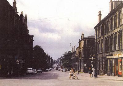 St. George’s Road looking down to the Cross. Photograph taken from North Woodside Road. Maryhill Glasgow
