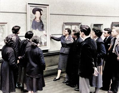 Teenagers Art Appreciation Tour at the Kelvingrove Art Gallery and Museum, Glasgow 1955.
