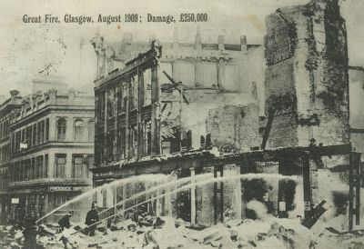 The aftermath of the Great Fire of Ingram Street, Glasgow 1909

