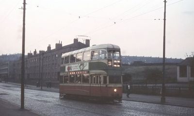 Tram On Maryhill Road Glasgow Circa 1961
