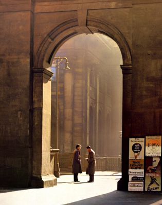 Two Men standing in the Entrance to Exchange Place, Glasgow 1955
